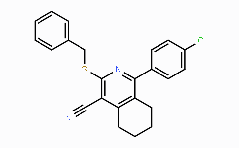 CAS No. 439096-90-9, 3-(Benzylsulfanyl)-1-(4-chlorophenyl)-5,6,7,8-tetrahydro-4-isoquinolinecarbonitrile