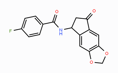 CAS No. 861209-45-2, 4-Fluoro-N-(7-oxo-6,7-dihydro-5H-indeno[5,6-d][1,3]dioxol-5-yl)benzenecarboxamide