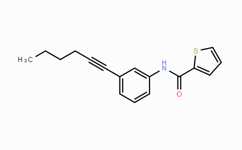 CAS No. 861209-77-0, N-[3-(1-Hexynyl)phenyl]-2-thiophenecarboxamide