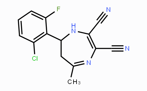 CAS No. 861209-94-1, 7-(2-Chloro-6-fluorophenyl)-5-methyl-6,7-dihydro-1H-1,4-diazepine-2,3-dicarbonitrile