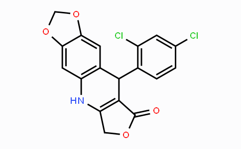 CAS No. 882747-24-2, 9-(2,4-Dichlorophenyl)-6,9-dihydro[1,3]dioxolo[4,5-g]furo[3,4-b]quinolin-8(5H)-one