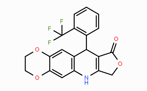 CAS No. 882747-25-3, 10-[2-(Trifluoromethyl)phenyl]-2,3,7,10-tetrahydro[1,4]dioxino[2,3-g]furo[3,4-b]quinolin-9(6H)-one