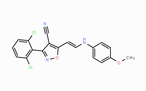 CAS No. 338402-68-9, 3-(2,6-Dichlorophenyl)-5-[2-(4-methoxyanilino)vinyl]-4-isoxazolecarbonitrile