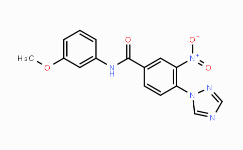 CAS No. 338408-00-7, N-(3-Methoxyphenyl)-3-nitro-4-(1H-1,2,4-triazol-1-yl)benzenecarboxamide