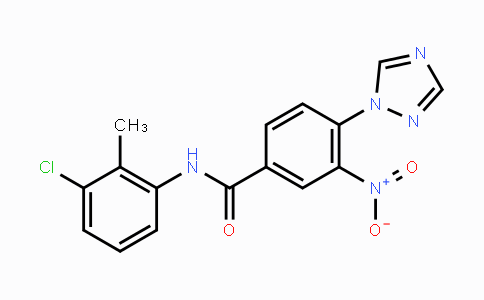 CAS No. 338408-02-9, N-(3-Chloro-2-methylphenyl)-3-nitro-4-(1H-1,2,4-triazol-1-yl)benzenecarboxamide