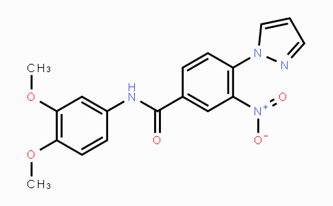 CAS No. 321570-85-8, N-(3,4-Dimethoxyphenyl)-3-nitro-4-(1H-pyrazol-1-yl)benzenecarboxamide