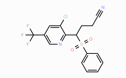 CAS No. 338406-76-1, 4-[3-Chloro-5-(trifluoromethyl)-2-pyridinyl]-4-(phenylsulfonyl)butanenitrile