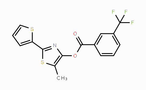 CAS No. 338409-24-8, 5-Methyl-2-(2-thienyl)-1,3-thiazol-4-yl 3-(trifluoromethyl)benzenecarboxylate