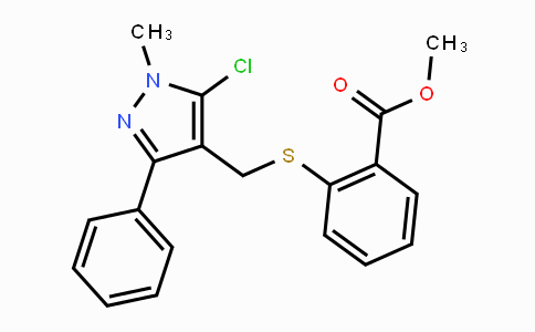 CAS No. 318234-12-7, Methyl 2-{[(5-chloro-1-methyl-3-phenyl-1H-pyrazol-4-yl)methyl]sulfanyl}benzenecarboxylate