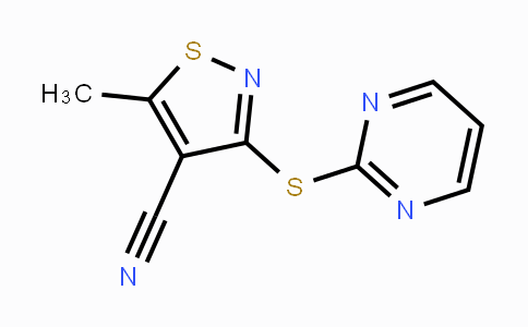 CAS No. 338413-23-3, 5-Methyl-3-(2-pyrimidinylsulfanyl)-4-isothiazolecarbonitrile