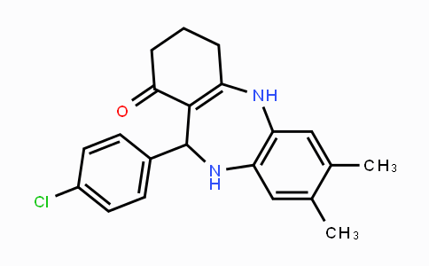 CAS No. 338415-05-7, 11-(4-Chlorophenyl)-7,8-dimethyl-2,3,4,5,10,11-hexahydro-1H-dibenzo[b,e][1,4]diazepin-1-one