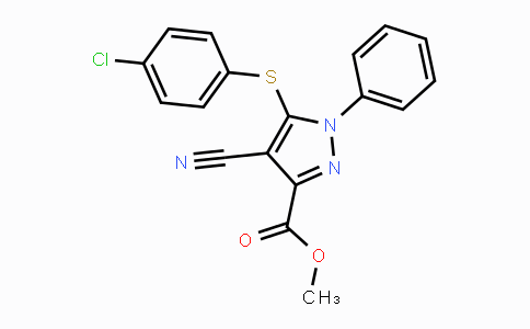 CAS No. 956324-48-4, Methyl 5-[(4-chlorophenyl)sulfanyl]-4-cyano-1-phenyl-1H-pyrazole-3-carboxylate