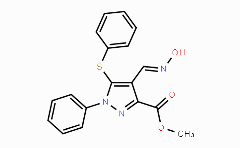 CAS No. 318238-02-7, Methyl 4-[(hydroxyimino)methyl]-1-phenyl-5-(phenylsulfanyl)-1H-pyrazole-3-carboxylate