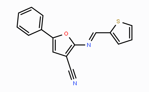 CAS No. 478033-41-9, 5-Phenyl-2-{[(E)-2-thienylmethylidene]amino}-3-furonitrile
