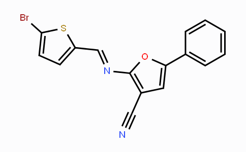 CAS No. 478033-42-0, 2-{[(E)-(5-Bromo-2-thienyl)methylidene]amino}-5-phenyl-3-furonitrile