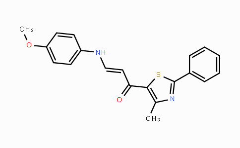 CAS No. 1164514-31-1, (E)-3-(4-Methoxyanilino)-1-(4-methyl-2-phenyl-1,3-thiazol-5-yl)-2-propen-1-one