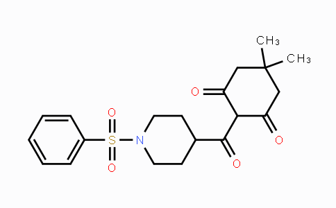 CAS No. 478041-53-1, 5,5-Dimethyl-2-{[1-(phenylsulfonyl)-4-piperidinyl]carbonyl}-1,3-cyclohexanedione