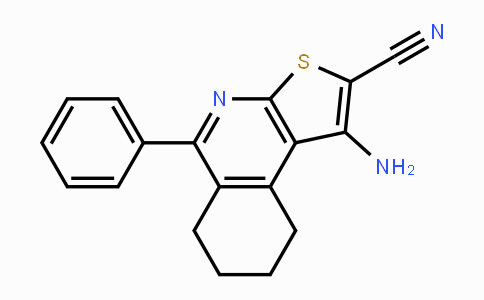 CAS No. 296878-08-5, 1-Amino-5-phenyl-6,7,8,9-tetrahydrothieno[2,3-c]isoquinoline-2-carbonitrile