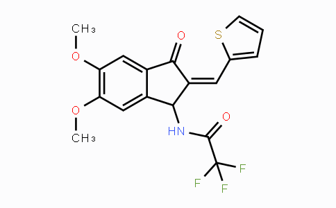 CAS No. 865657-79-0, N-{5,6-Dimethoxy-3-oxo-2-[(Z)-2-thienylmethylidene]-1,3-dihydro-2H-inden-1-yl}-2,2,2-trifluoroacetamide