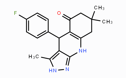 CAS No. 865658-69-1, 4-(4-Fluorophenyl)-3,7,7-trimethyl-2,4,6,7,8,9-hexahydro-5H-pyrazolo[3,4-b]quinolin-5-one