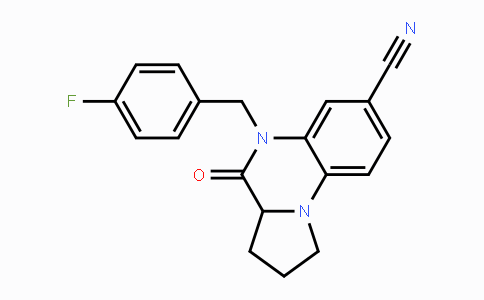 CAS No. 1007929-76-1, 5-(4-Fluorobenzyl)-4-oxo-1,2,3,3a,4,5-hexahydropyrrolo[1,2-a]quinoxaline-7-carbonitrile