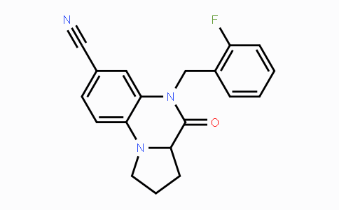 CAS No. 1009243-72-4, 5-(2-Fluorobenzyl)-4-oxo-1,2,3,3a,4,5-hexahydropyrrolo[1,2-a]quinoxaline-7-carbonitrile