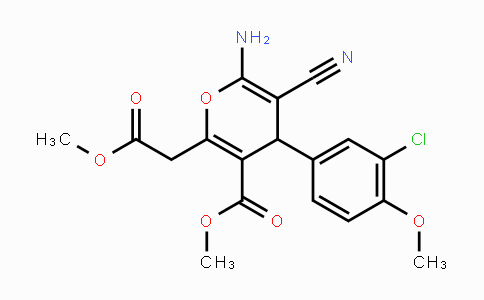 DY118067 | 865660-05-5 | Methyl 6-amino-4-(3-chloro-4-methoxyphenyl)-5-cyano-2-(2-methoxy-2-oxoethyl)-4H-pyran-3-carboxylate
