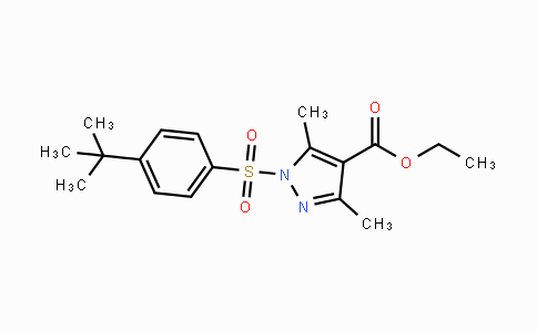 CAS No. 956930-20-4, Ethyl 1-{[4-(tert-butyl)phenyl]sulfonyl}-3,5-dimethyl-1H-pyrazole-4-carboxylate