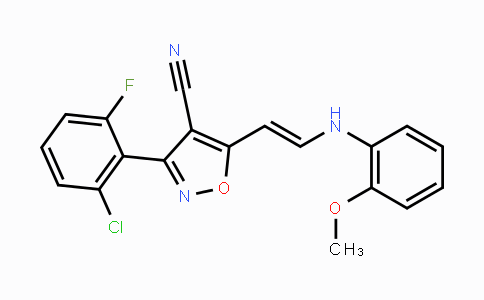 CAS No. 338417-28-0, 3-(2-Chloro-6-fluorophenyl)-5-[2-(2-methoxyanilino)vinyl]-4-isoxazolecarbonitrile