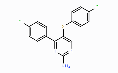 CAS No. 338417-73-5, 4-(4-Chlorophenyl)-5-[(4-chlorophenyl)sulfanyl]-2-pyrimidinamine