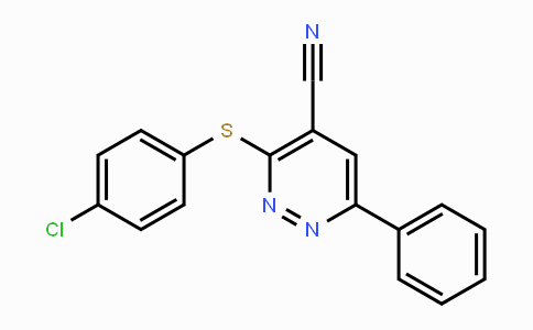 CAS No. 338417-85-9, 3-[(4-Chlorophenyl)sulfanyl]-6-phenyl-4-pyridazinecarbonitrile