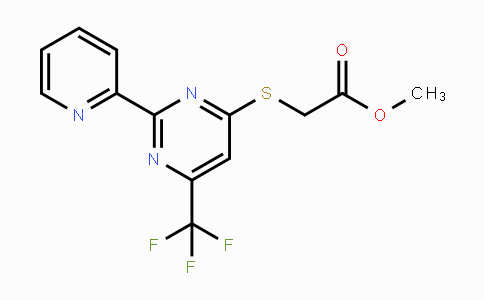 CAS No. 338418-14-7, Methyl 2-{[2-(2-pyridinyl)-6-(trifluoromethyl)-4-pyrimidinyl]sulfanyl}acetate