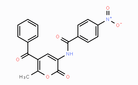 CAS No. 338418-36-3, N-(5-Benzoyl-6-methyl-2-oxo-2H-pyran-3-yl)-4-nitrobenzenecarboxamide