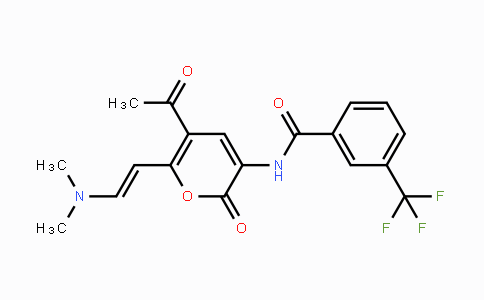 CAS No. 1164529-66-1, N-{5-Acetyl-6-[2-(dimethylamino)vinyl]-2-oxo-2H-pyran-3-yl}-3-(trifluoromethyl)benzenecarboxamide