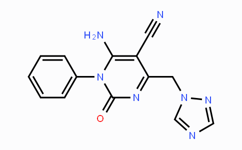 CAS No. 338418-59-0, 6-Amino-2-oxo-1-phenyl-4-(1H-1,2,4-triazol-1-ylmethyl)-1,2-dihydro-5-pyrimidinecarbonitrile