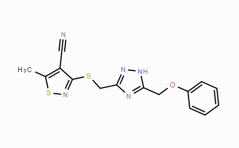 CAS No. 338418-70-5, 5-Methyl-3-({[5-(phenoxymethyl)-1H-1,2,4-triazol-3-yl]methyl}sulfanyl)-4-isothiazolecarbonitrile