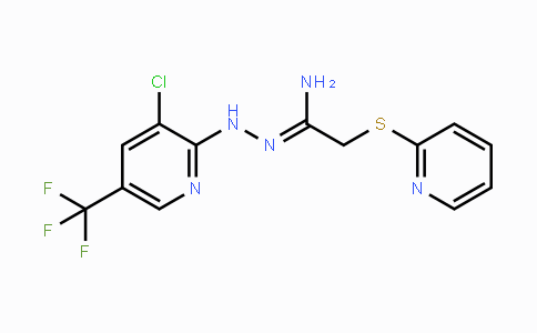 CAS No. 338418-74-9, N'-[3-Chloro-5-(trifluoromethyl)-2-pyridinyl]-2-(2-pyridinylsulfanyl)ethanehydrazonamide