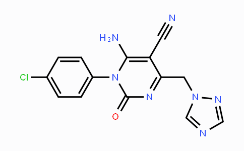 CAS No. 338418-82-9, 6-Amino-1-(4-chlorophenyl)-2-oxo-4-(1H-1,2,4-triazol-1-ylmethyl)-1,2-dihydro-5-pyrimidinecarbonitrile