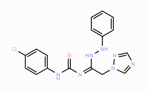 CAS No. 338418-84-1, N-(4-Chlorophenyl)-N'-[1-(2-phenylhydrazino)-2-(1H-1,2,4-triazol-1-yl)ethylidene]urea