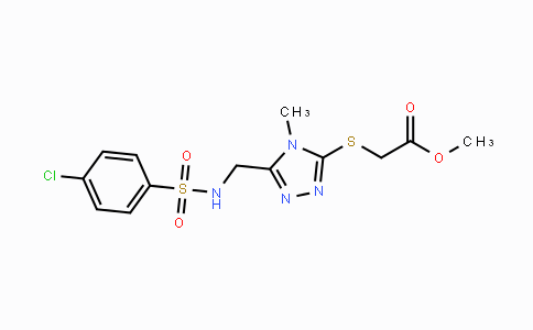 CAS No. 338421-53-7, Methyl 2-{[5-({[(4-chlorophenyl)sulfonyl]amino}methyl)-4-methyl-4H-1,2,4-triazol-3-yl]sulfanyl}acetate