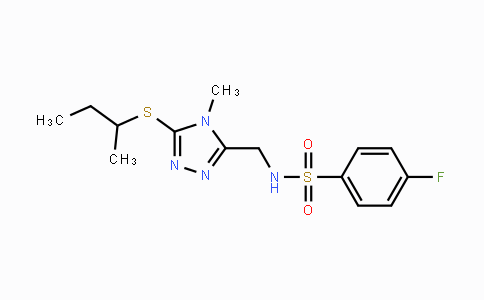 MC118191 | 338421-75-3 | N-{[5-(sec-Butylsulfanyl)-4-methyl-4H-1,2,4-triazol-3-yl]methyl}-4-fluorobenzenesulfonamide