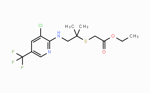 CAS No. 478042-69-2, Ethyl 2-[(2-{[3-chloro-5-(trifluoromethyl)-2-pyridinyl]amino}-1,1-dimethylethyl)sulfanyl]acetate