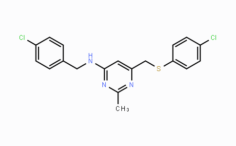CAS No. 339278-86-3, N-(4-Chlorobenzyl)-6-{[(4-chlorophenyl)sulfanyl]methyl}-2-methyl-4-pyrimidinamine