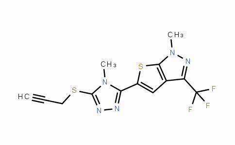 CAS No. 338747-67-4, 1-Methyl-5-[4-methyl-5-(2-propynylsulfanyl)-4H-1,2,4-triazol-3-yl]-3-(trifluoromethyl)-1H-thieno[2,3-c]pyrazole