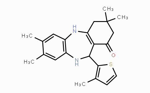 CAS No. 338748-48-4, 3,3,7,8-Tetramethyl-11-(3-methyl-2-thienyl)-2,3,4,5,10,11-hexahydro-1H-dibenzo[b,e][1,4]diazepin-1-one