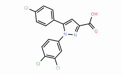 CAS No. 158941-10-7, 5-(4-Chlorophenyl)-1-(3,4-dichlorophenyl)-1H-pyrazole-3-carboxylic acid