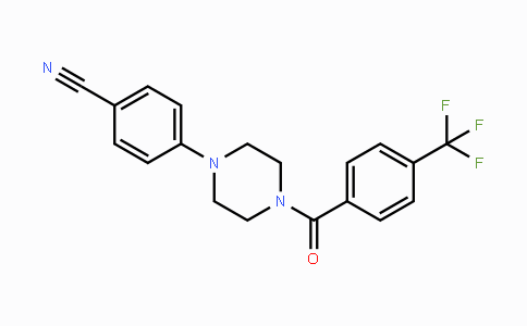 CAS No. 478046-82-1, 4-{4-[4-(Trifluoromethyl)benzoyl]piperazino}benzenecarbonitrile