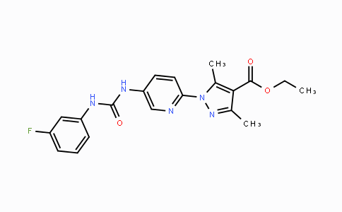 CAS No. 477712-83-7, Ethyl 1-(5-{[(3-fluoroanilino)carbonyl]amino}-2-pyridinyl)-3,5-dimethyl-1H-pyrazole-4-carboxylate