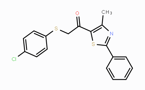 CAS No. 478047-38-0, 2-[(4-Chlorophenyl)sulfanyl]-1-(4-methyl-2-phenyl-1,3-thiazol-5-yl)-1-ethanone