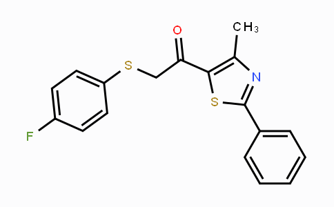 CAS No. 478047-47-1, 2-[(4-Fluorophenyl)sulfanyl]-1-(4-methyl-2-phenyl-1,3-thiazol-5-yl)-1-ethanone